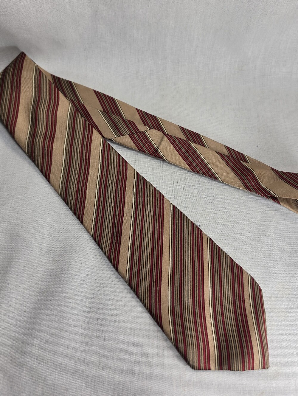 Dior Men's Vintage Striped Tie - Beige and Red